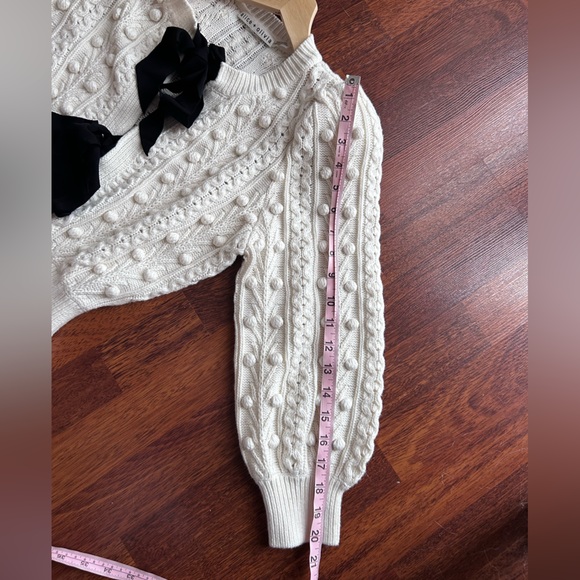 NWOT Alice + Olivia Kitty Puff Sleeve Sweater Bow Dress M - Picture 8 of 16